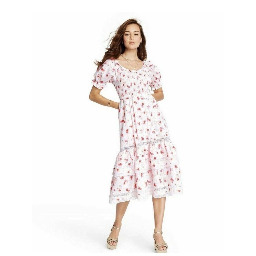 LoveShackFancy X Target Cosette smocked puff Puff Sleeve tiered floral dress